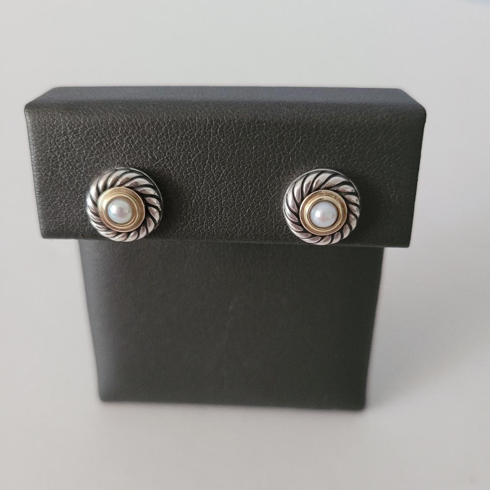 David Yurman Cookie Pearl Stud Earrings